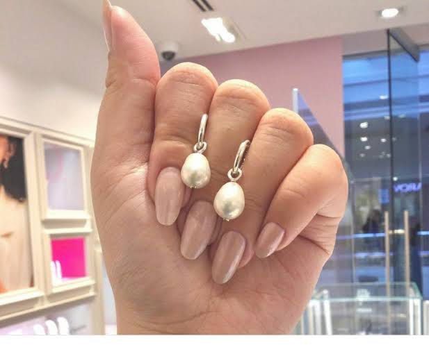 SALE PANDORA FRESHWATER CULTURED BAROQUE PEARL HOOP EARRINGS Women s Fashion Jewelry Organizers Earrings on Carousell