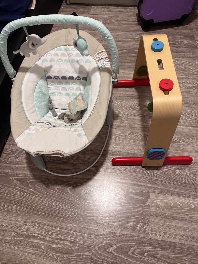 Baby bouncer and IKEA baby gym