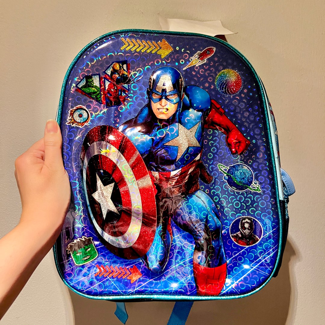 Captain America Holographic Hardtop Backpack, Babies & Kids, Babies ...