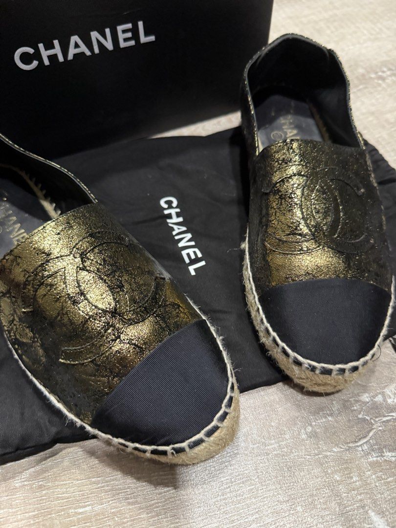 Chanel espadrilles (Category: Sneakers & Footwear) located in Singapore. Submitted by lsaid (Listing ID 1340216038, Image 3). Description: Selling off used item. Bought at 1.2k in 2022.