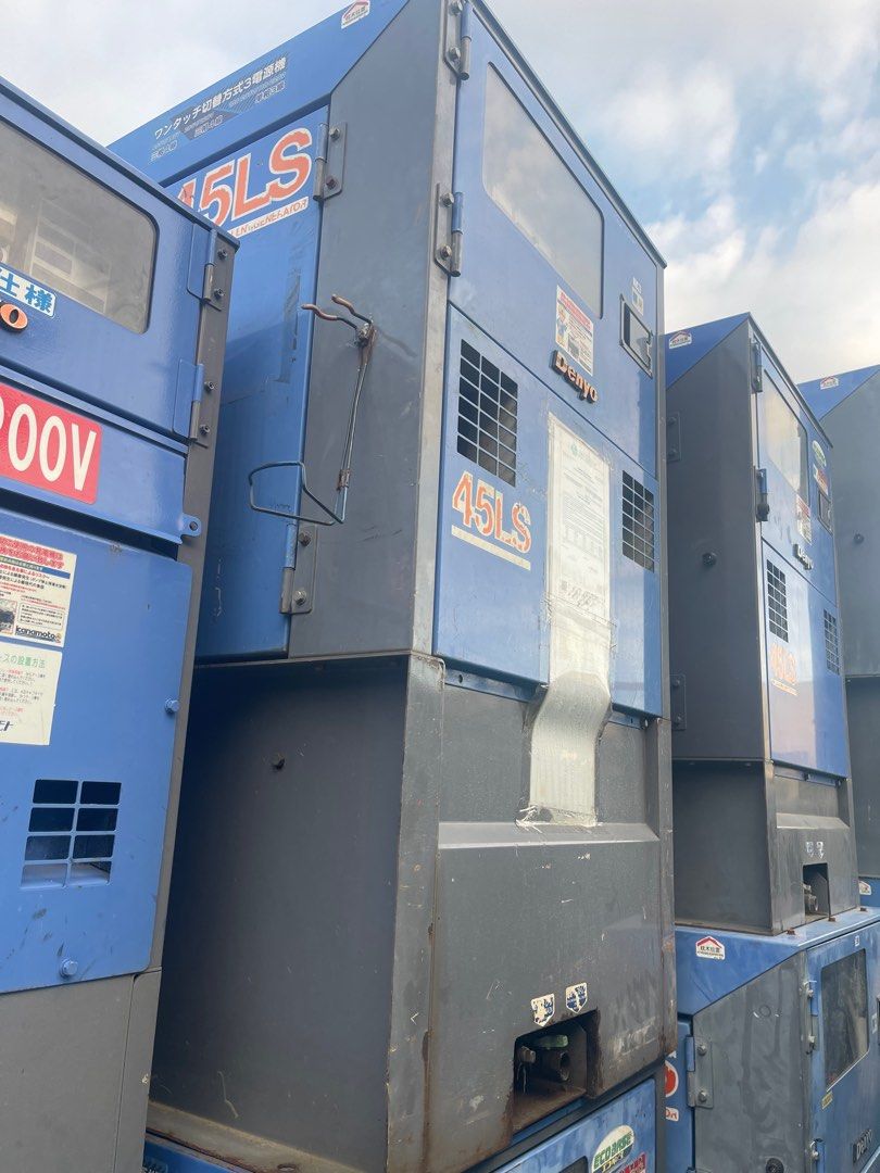 Denyo Generator 45 kVA (Category: Industrial Equipment) located in Manila. Submitted by santiago0721 (Listing ID 1340149574, Image 2). Description: Used unit P720,000 Slightly used unit P800,000 Included PMS Clean Fuel Tank Overhaul Radiator Repainting (optional) Manual & Keys Check all Electrical Mechanical Electronic Components Load testing With warranty Free delivery within Metro Manila Models: DCA 45 LSKB DCA 45 LSKE.