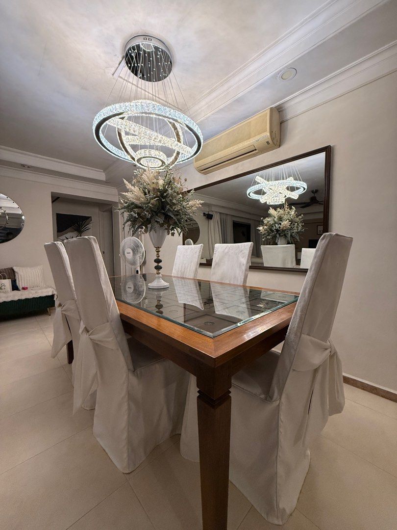Dining Table (Category: Tables & Sets) located in Singapore. Submitted by sonbonnie (Listing ID 1340256286, Image 3). Description: ORIGINAL TEAKWOOD DINING TABLE - sits 6-8 chairs - measurement: 200 x 100 x 79 - still in very good condition - chairs not included - NEGOTIABLE.