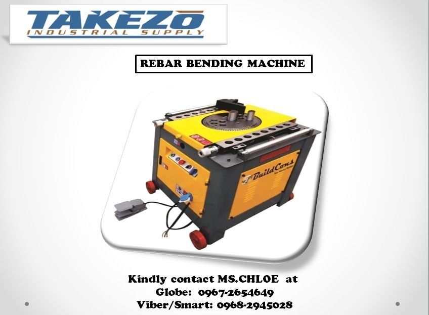 ELECTRIC REBAR BENDER MACHINE (Category: Construction Tools & Equipment) located in Quezon City. Submitted by dforte2026 (Listing ID 1340134209, Image 1). Description: No time to go out? Don't know where to buy? Afraid of online scammers? ‼️ WE'RE HERE TO HELP AND SERVE YOU‼️ ☑️ 100% LEGIT TRUSTED SUPPLIER ☑️ Competitive Price ☑️ With complete Legal Documents ☑️ BIR Registered ☑️ SEC Registered 💠Complete Product Lineup for all types of ELECTRICA