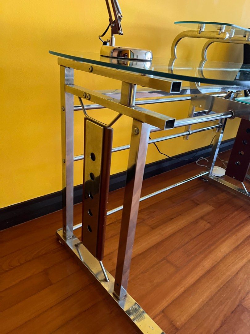 Glass computer and study table, Furniture & Home Living, Furniture ...