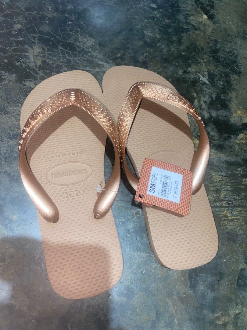 Havianas slippers top rose gold size 35 36 Women s Fashion Footwear Slippers and slides on Carousell