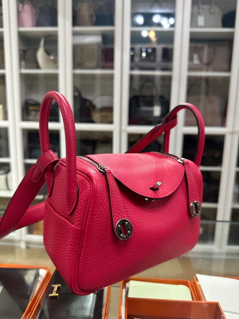 Hermes Lindy Mini Taurillion Clemence Rose Mexico in Palladium Hardware Stamp D 2019 Luxury Bags Wallets on Carousell