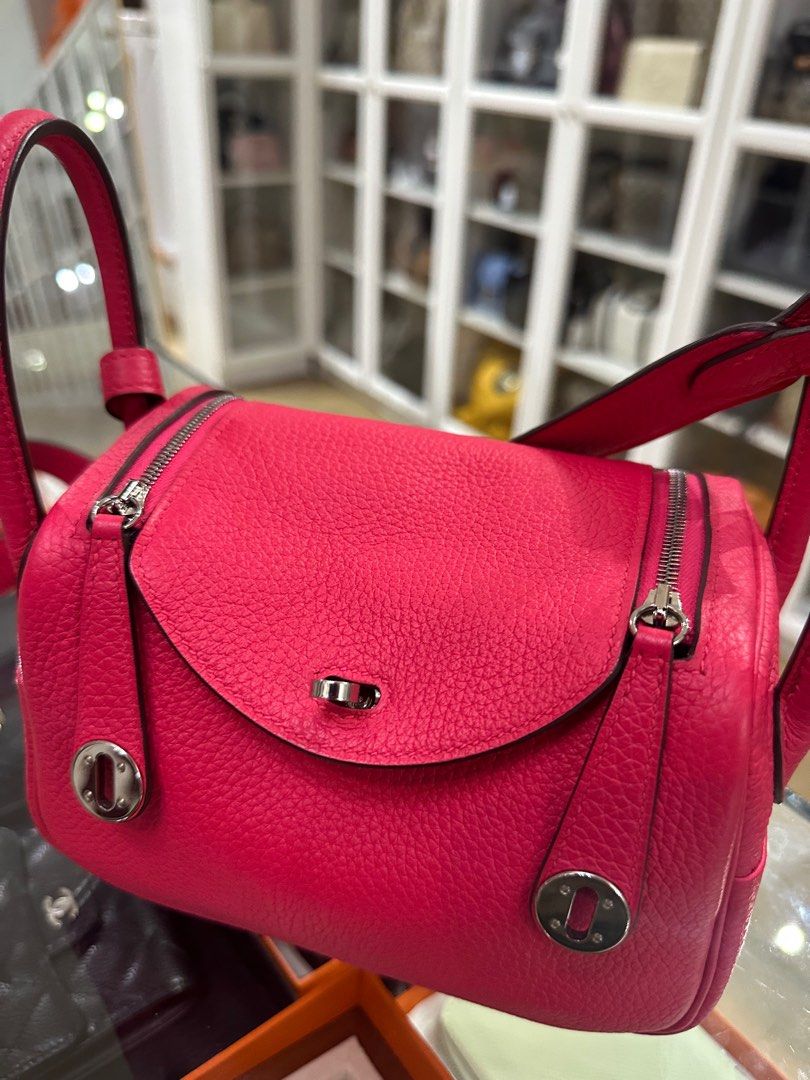 Hermes Lindy Mini Taurillion Clemence Rose Mexico in Palladium Hardware Stamp D 2019 Luxury Bags Wallets on Carousell