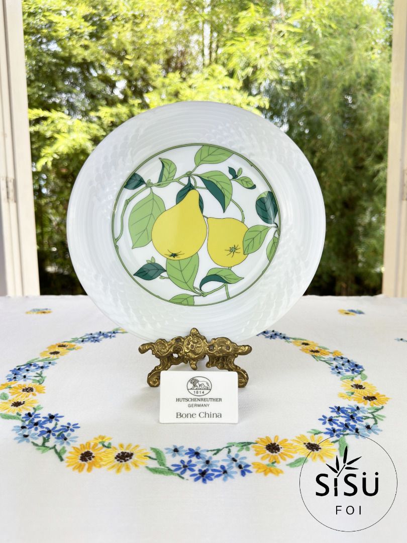 Hutschenreuther Pear Dinner Plate (Category: Dinnerware & Cutlery) located in Zamboanga. Submitted by sisufoi (Listing ID 1340247613, Image 2). Description: Add a burst of sunshine and charm with this vintage Hutschenreuther Pear Plate. With its vibrant, lush pear design and elegant embossed edge, this plate exudes warmth and character. Perfect for infusing any meal or display with a cheerful, sophisticated touch—guaranteed to leave a lasting imp