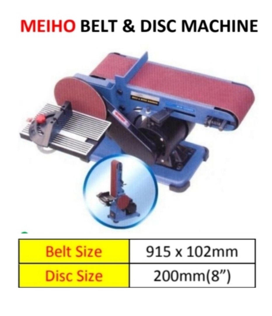 MEIHO Belt & Disc Sanding Machine (Category: Construction Tools & Equipment) located in Manila. Submitted by tonpornel (Listing ID 1340157219, Image 1). Description: MEIHO Belt & Disc Sanding Machine Ton-Pornel Mercantile • We supply Powertools, Hardware tools, Plumbing, Paints, Electrical and Construction materials • We offer Paint Mixing and Powertools Repair Visit us: 38 Marcos Highway Mayamot, Antipolo City https://maps.google.com/?cid=138423