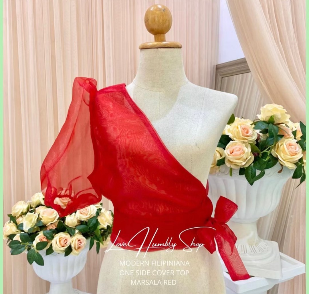 Modern filipiniana one sided top cover, Women's Fashion, Coats, Jackets ...