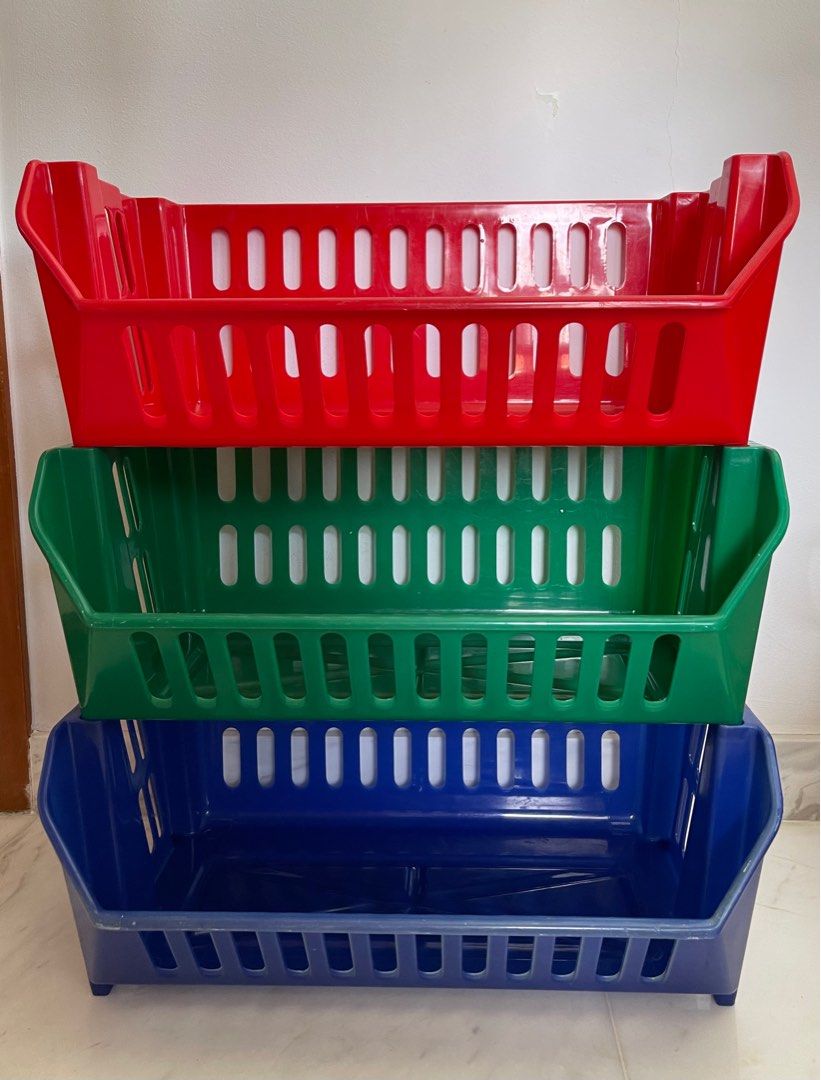 Stackable Organizer (Category: Storage Boxes & Baskets) located in Singapore. Submitted by goldenpax (Listing ID 1340134142, Image 1). Description: W43.5cmxH51.5cmxD27.5cm Good quality plastic.