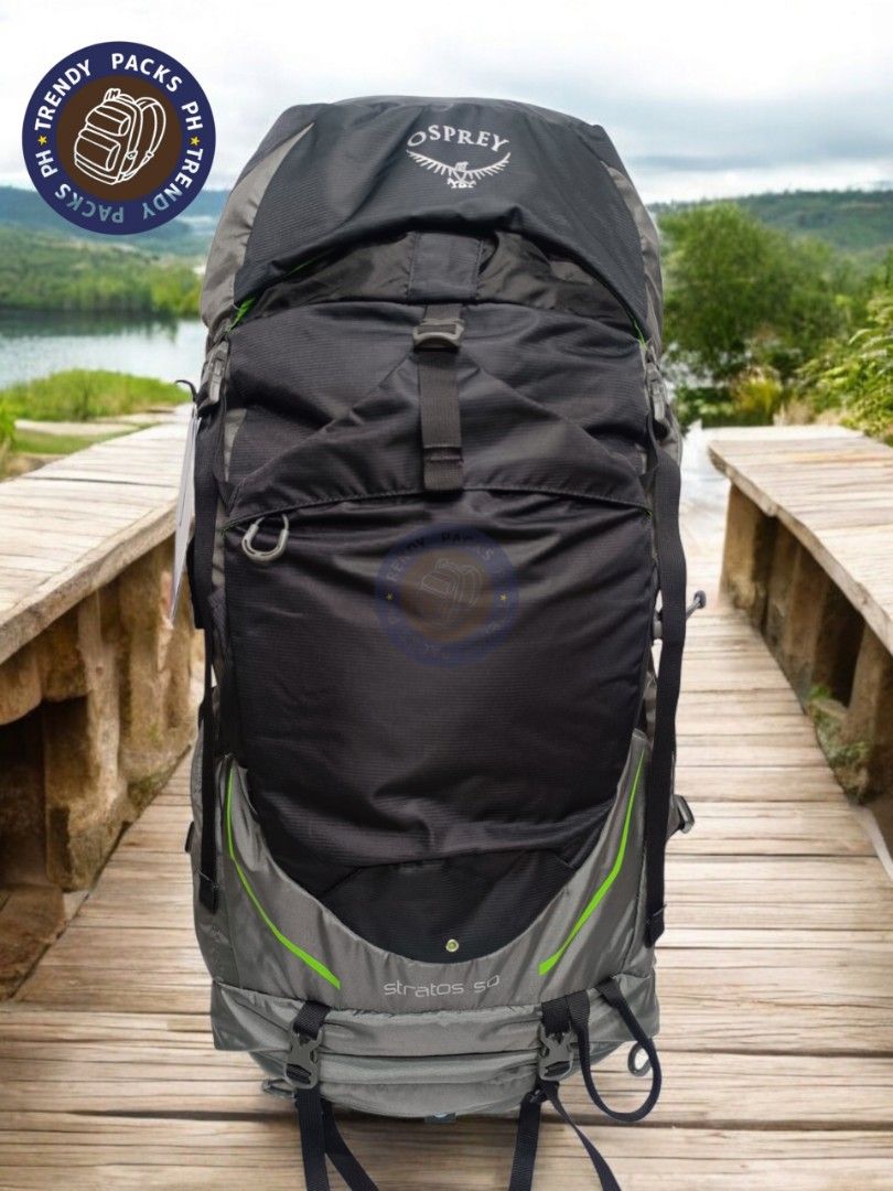Osprey Stratos 50 Hiking/Trekking Backpack (Category: Backpacks) located in Pasay City. Submitted by trendypacksph (Listing ID 1340152831, Image 1). Description: Osprey Stratos 50 available and on hand specs: -volume: 50L -dimension: 25.51 x 15.27 x 6.5 inches -weight: 1.82kg -raincover included WE ACCEPT COD/COP via LBC, MEET UP OR PICK UP *ACTUAL PICS POSTED*.