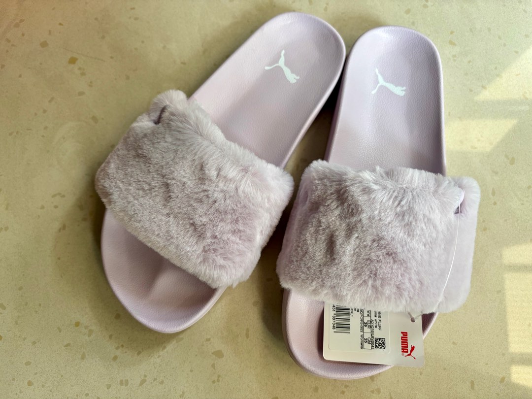 Puma Leadcat Fluffy Slides UK6 Women s Fashion Footwear Flipflops and Slides on Carousell
