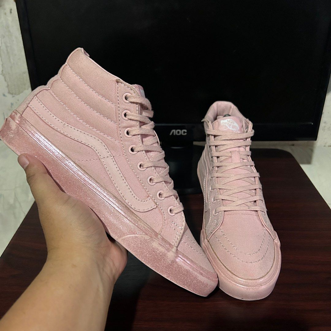 Peach blush vans sk8 hi discount