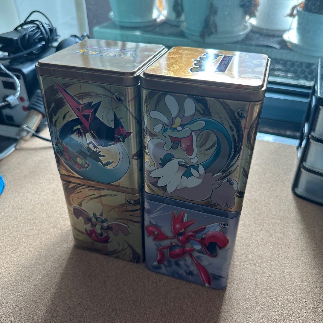Empty Pokemon (4) Pokemon Tins (EMPTY), Hobbies & Toys, Memorabilia & Collectibles ...