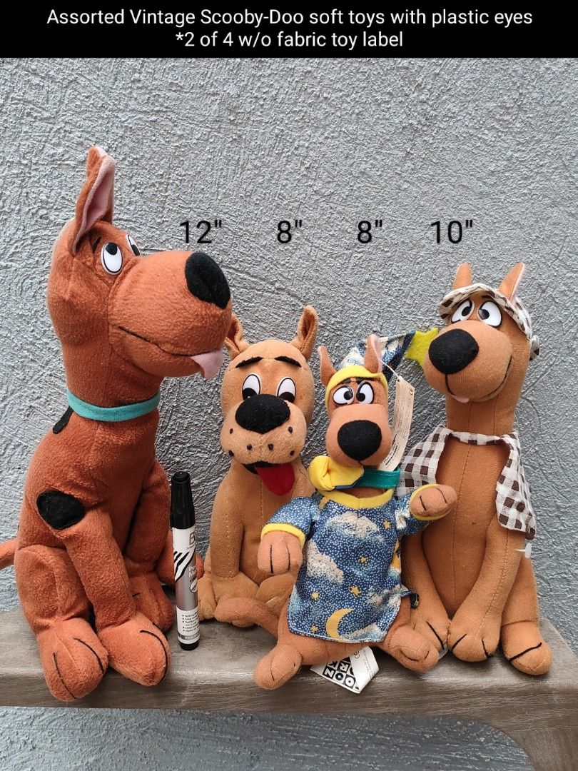 Bundle #4 pcs Vintage Scooby-Doo soft toys (Category: Plushies & Soft Toys) located in Taguig. Submitted by adopt.my.plush.ph (Listing ID 1340408899, Image 2). Description: Assorted Vintage Scooby-Doo soft toys with plastic eyes *2 of 4 w/o fabric toy label 👋 Kindly refer to the images as these form part of the description. #adoptmyplushph #whatyouseeiswhatyouget #WYSIWYG.