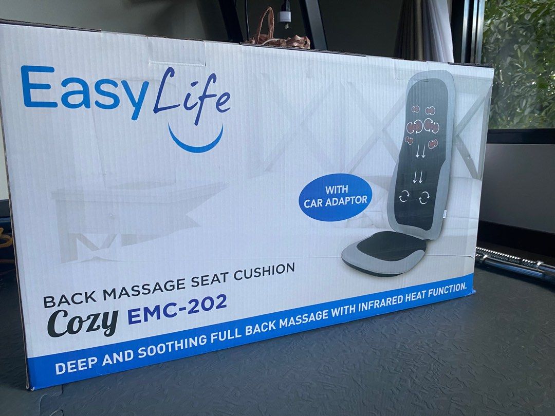 Back Massage Seat Cushion EasyLife (Category: Office & Business Technology) located in Quezon City. Submitted by nina.aguilarfran (Listing ID 1340346419, Image 1). Description: Negotiable. You can meet up or pick up Loc: Batasan Hills, QC.