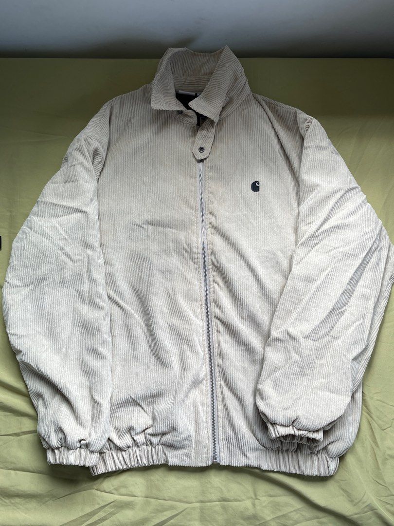 Carhartt Corduroy Jacket (Category: Hoodies) located in Quezon City. Submitted by jon27 (Listing ID 1340344916, Image 1). Description: - medium - not sure if legit - has a tear sa shoulder part, but can be stitched naman, included photo to manage expectations.