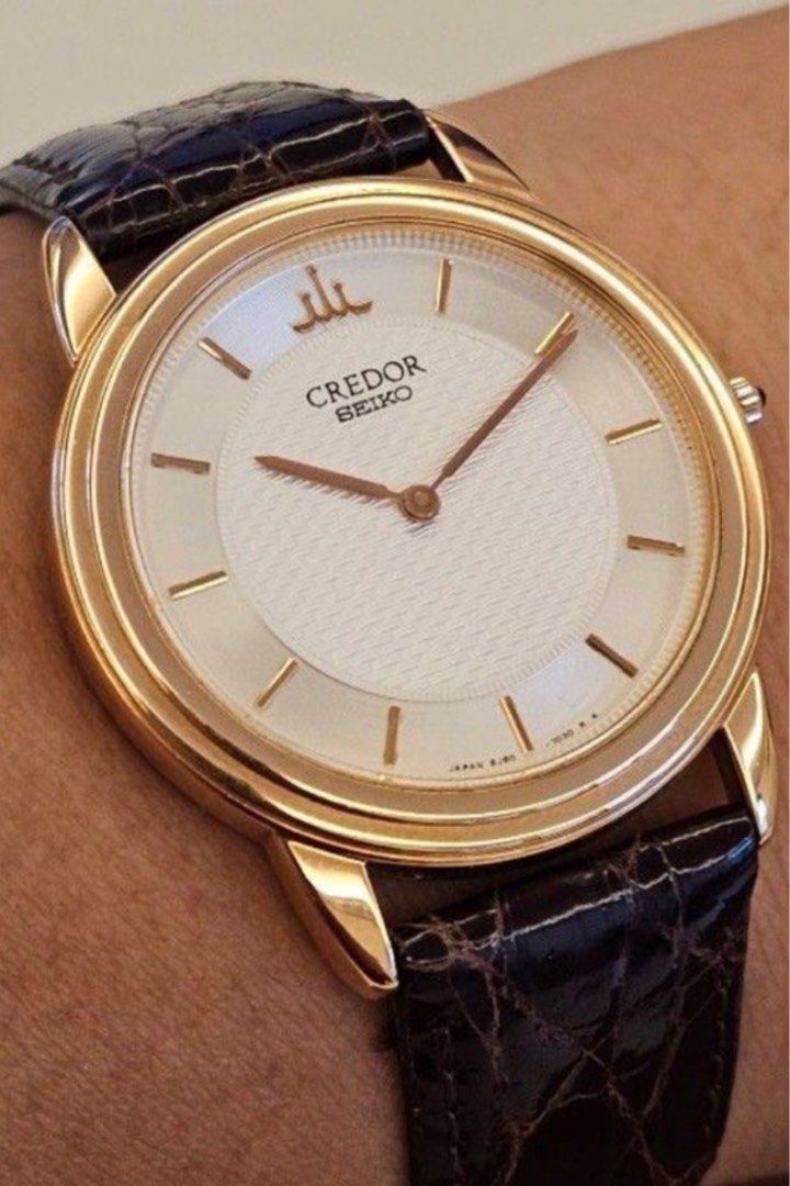CREDOR BY SEIKO貴朶（18 K玫瑰金、精工最高級腕錶）藍寶石錶的，18K Rose Gold 玫瑰金，錶徑34mm,  超薄極品石英機芯，錶重36.4克（淨金值超過10000元）