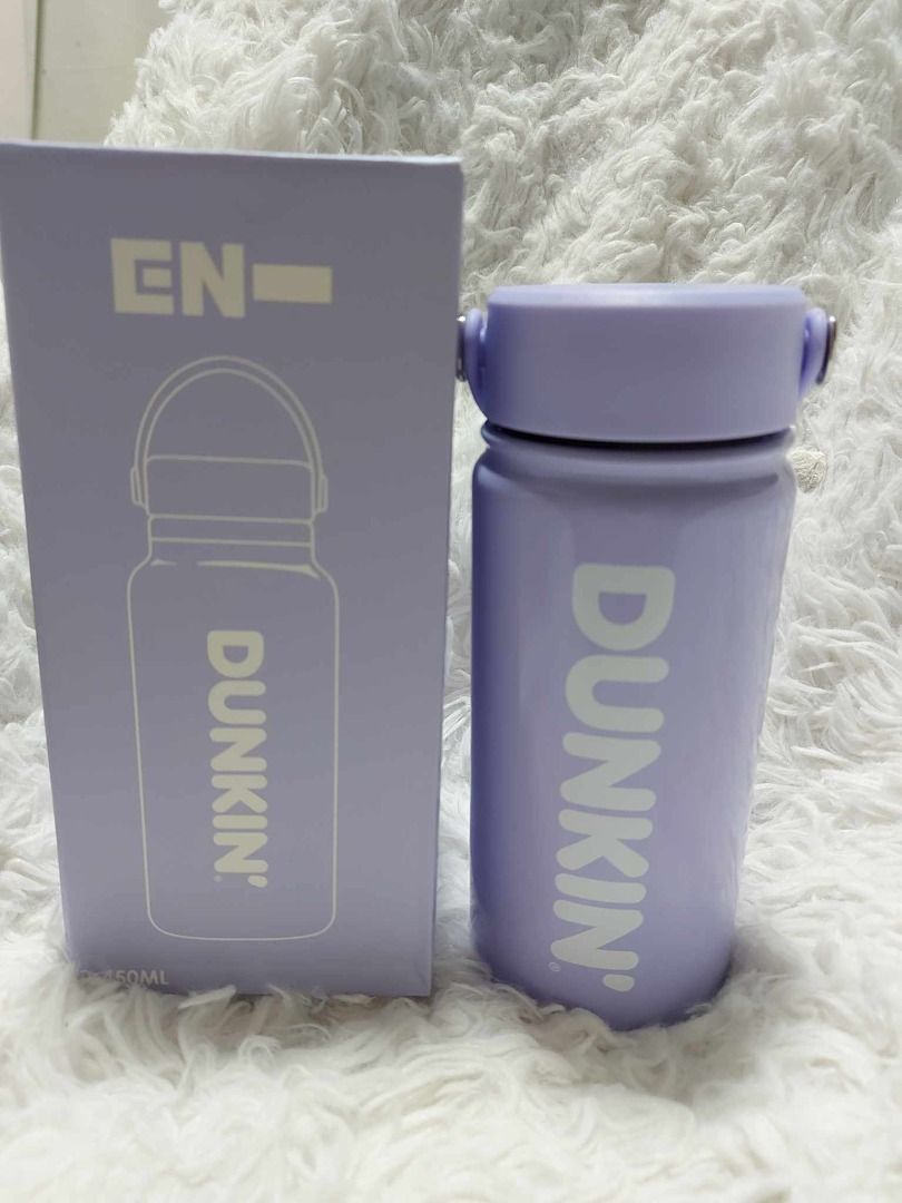 DUNKIN Enhypen Flask PURPLE (Category: Water Bottles & Tumblers) located in Pasig City. Submitted by loveMYshop2022 (Listing ID 1340409264, Image 1). Description: DUNKIN Enhypen Flask PURPLE Location Pasig City Send us DM -Direct Message / PM - Personal Message Authentic Brand New - Original Limited Offer / limited Stocks Only MOP Gcash / Paymaya Shipping Nationwide / Book a Rider / J&T Courier or LB.