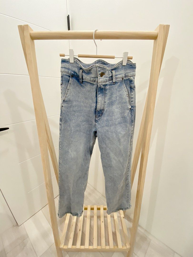 Eaphi WAVE DESIGN HIGH WAIST DENIM navy（WAVE DESIGN HIGH