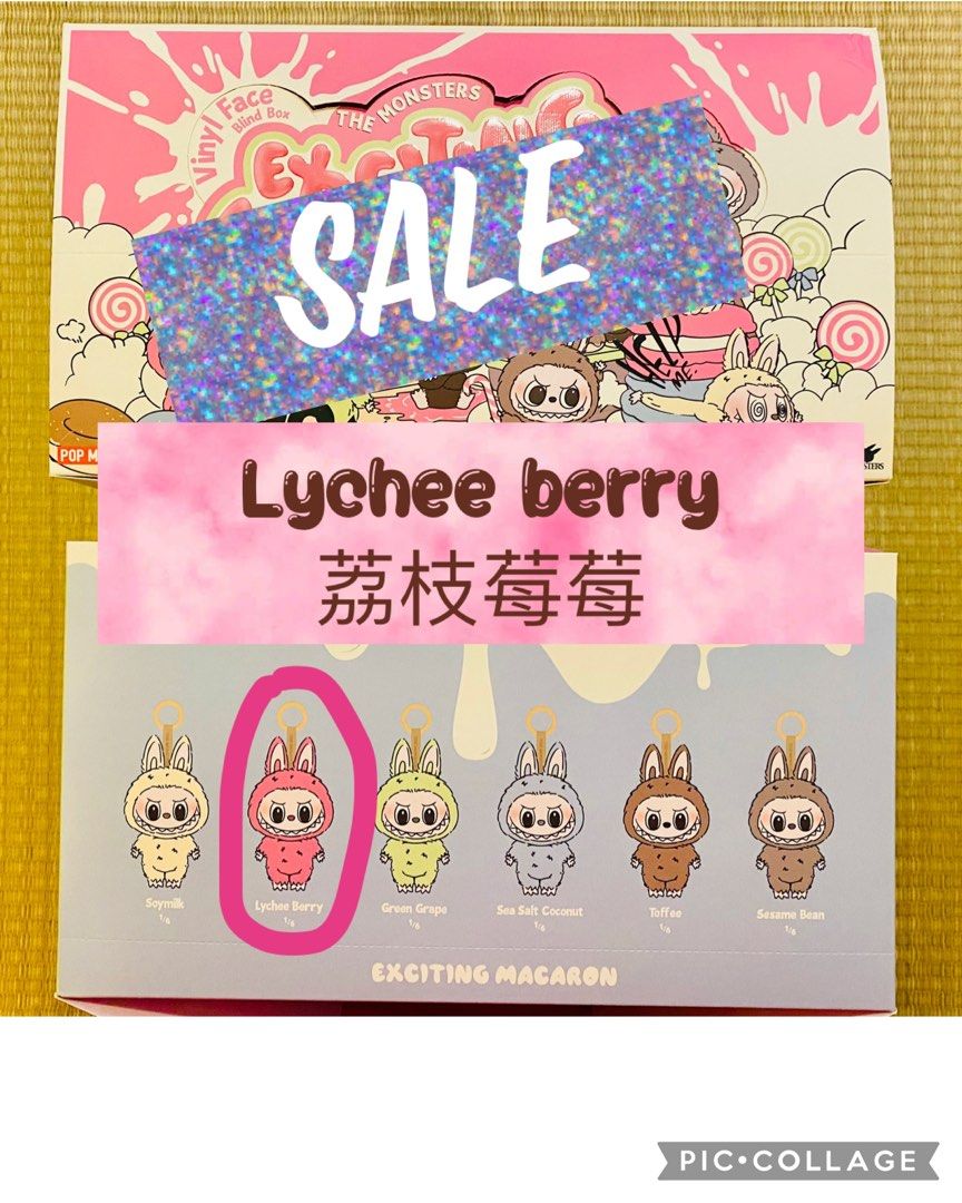 labubu exciting macaron Lychee Berry袋未開封 Labubu The Monsters Exciting Macaron Vinyl Face Series