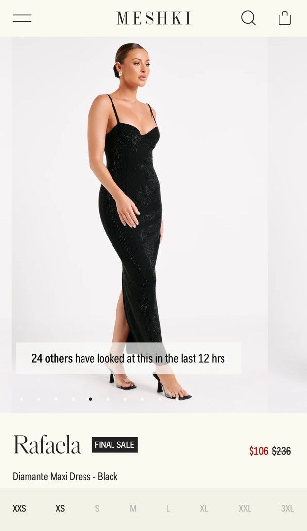 Meshki Rafaela Diamanté Maxi Dress in Black, Women's Fashion, Dresses &  Sets, Evening dresses & gowns on Carousell