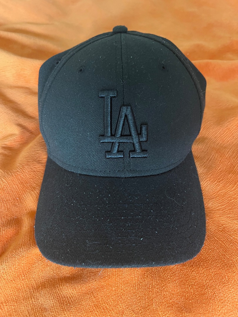 LA Dodgers Basic Ball Cap, Black/Black main image 1