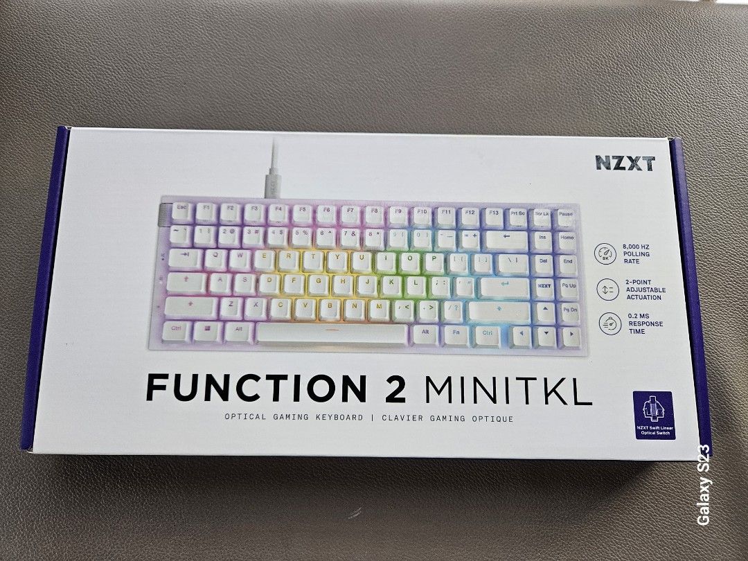 NZXT Function 2 (2024 version) (Category: Computer Keyboard) located in Kuala Lumpur. Submitted by timo1998 (Listing ID 1340395227, Image 1). Description: Brand new, SEALED white NZXT Function 2 for sale. RRP: MYR579 Note that this comes with newest GATERON OPTICAL switches, supporting 8000HZ POLLING RATE, not the rattling, unlubed first version that is unsatisfactory!!.