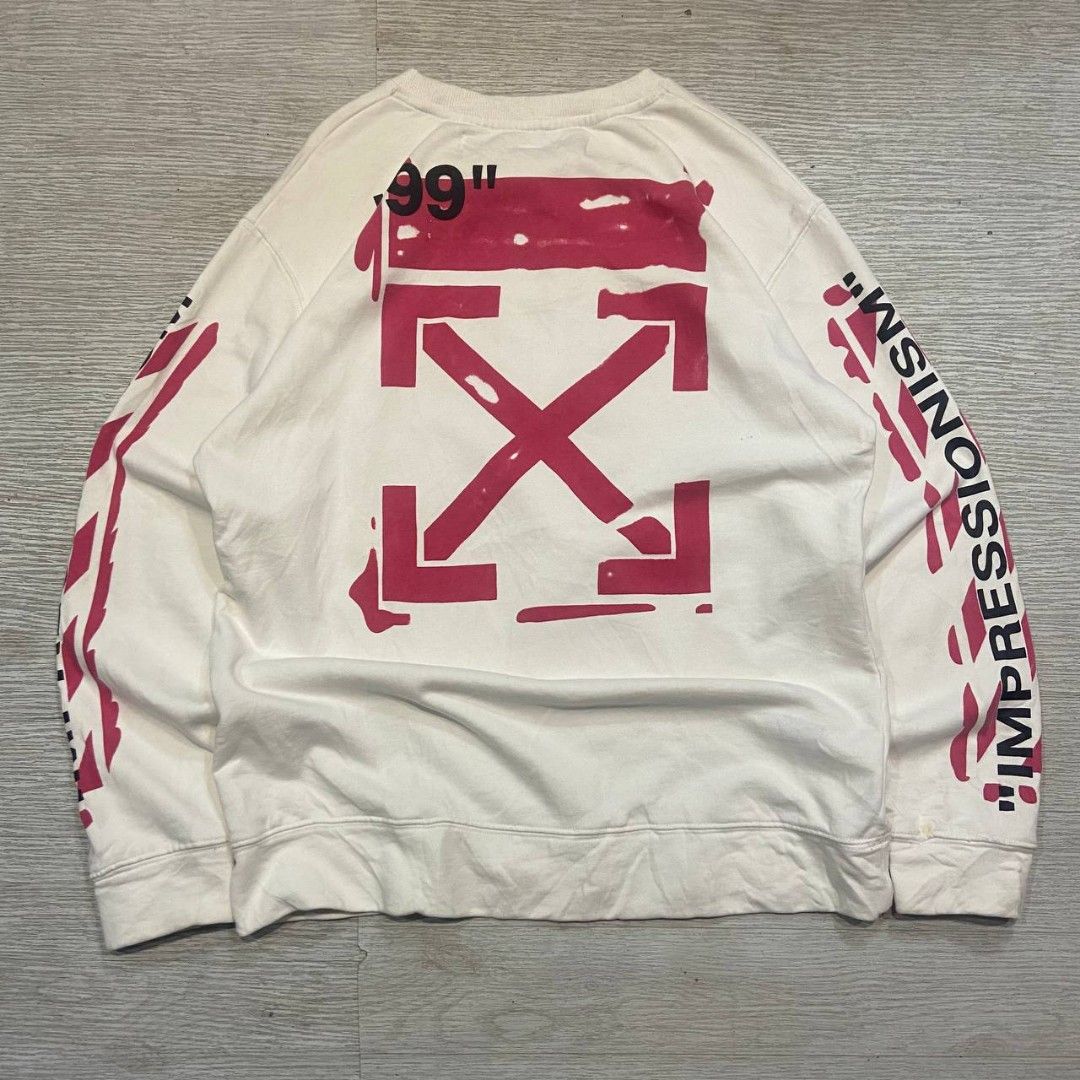 Off white impressionism sweatshirt Men s Fashion Coats Jackets and Outerwear on Carousell