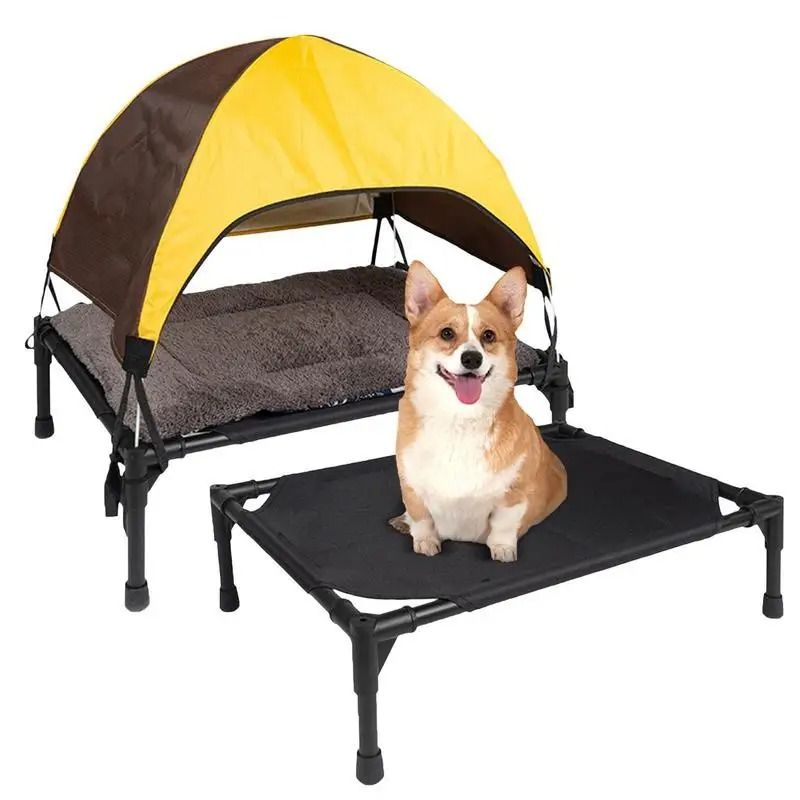 Outdoor Elevated Dog Bed Foldable Raised Pet Cot With Removable Canopy Shade Tent Breathable Dog Bed For Camping Beach Carousell