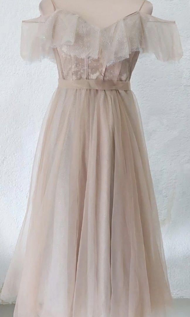 Shades of mocha mousse formal dress 2025 new year dress color of the year  rush dress rush gown, Women's Fashion, Dresses & Sets, Evening dresses &  gowns on Carousell