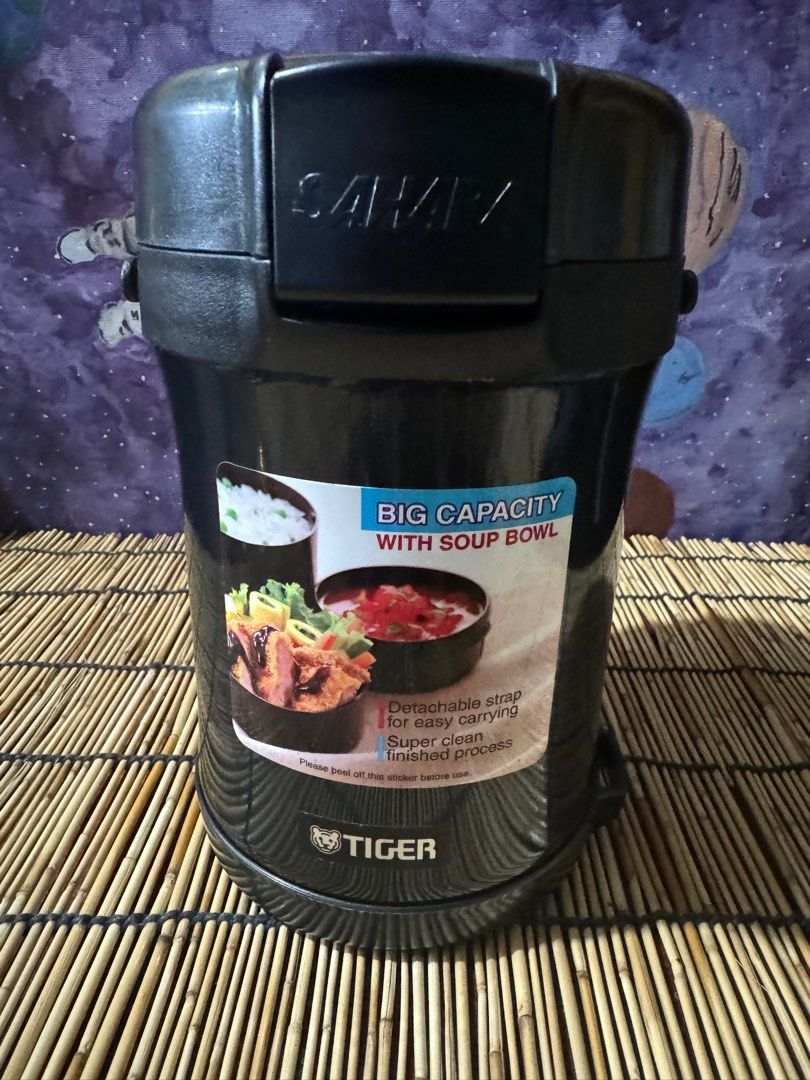 Tiger Food Container (Category: Food Organization & Storage) located in San Pedro. Submitted by fieldofgold19 (Listing ID 1340290045, Image 1). Description: Includes 3 containers: rice bowl, viand bowl and soup bowl Note: no strap .