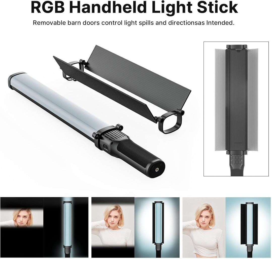 ULANZI VL360 VIDEO LIGHT (Category: Camera Bags & Carriers) located in Quezon City. Submitted by imax12345 (Listing ID 1340438738, Image 2). Description: ( ULANZI VL360 VIDEO LIGHT ) ✅38W RGB LED Light Stick: The ULANZI VL360 features 360 LEDs, reaching 2200 lux brightness with adjustable color temperature (2500K-10000K) and brightness. ✅Modes: Offers RGB, CCT (10%-100% brightness), and 20 scene effects for creative lighting. ✅Barn Doors: Removab