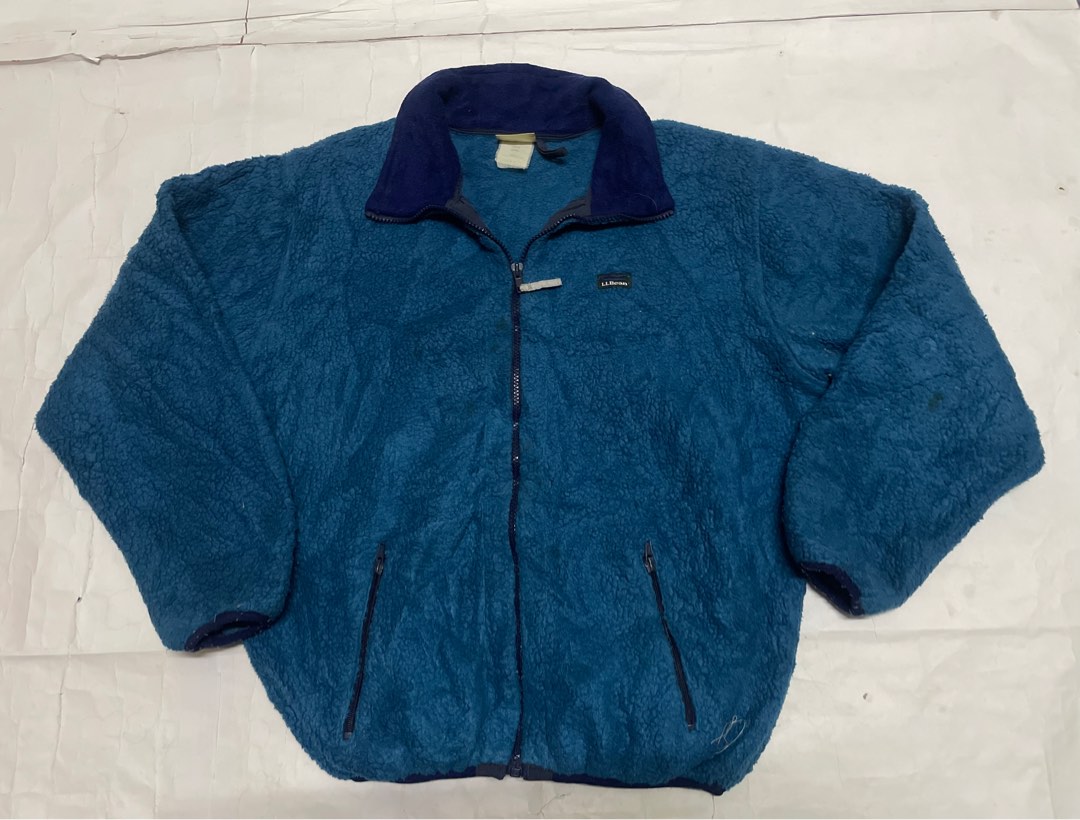 1990'S LL Bean Fleece Jacket, Men's XL, Vintage unclear Green type dark green Vintage Second Hand