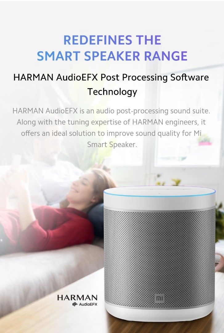 Xiaomi Smart Speaker (Category: Soundbars, Speakers & Amplifiers) located in Mandaluyong City. Submitted by jbird311 (Listing ID 1340453418, Image 3). Description: Specifications Name Mi Smart Speaker Product Dimensions 131 X 104 X 151 mm Net Weight 853 g Control Panel Touch Microphone array 2mics, with far field voice wake up support Speaker 2.5" full frequency 12W Speaker Light Ring strip on the top with Music lighting effect Wi-Fi 2,4 GHz/5 GH