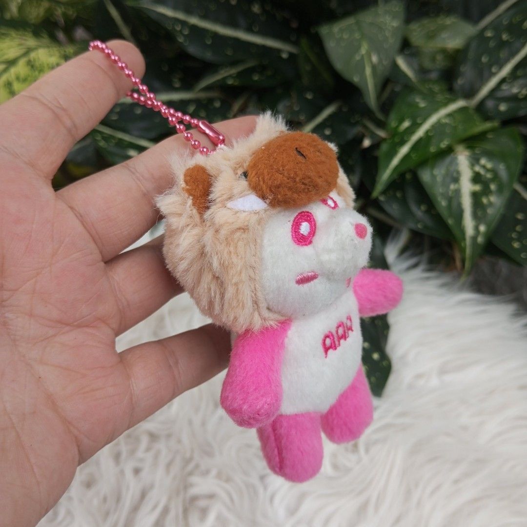 AAA Bear Panda Pink Hoodie Mascot Ball Chain Plush Toy Original Japan ...