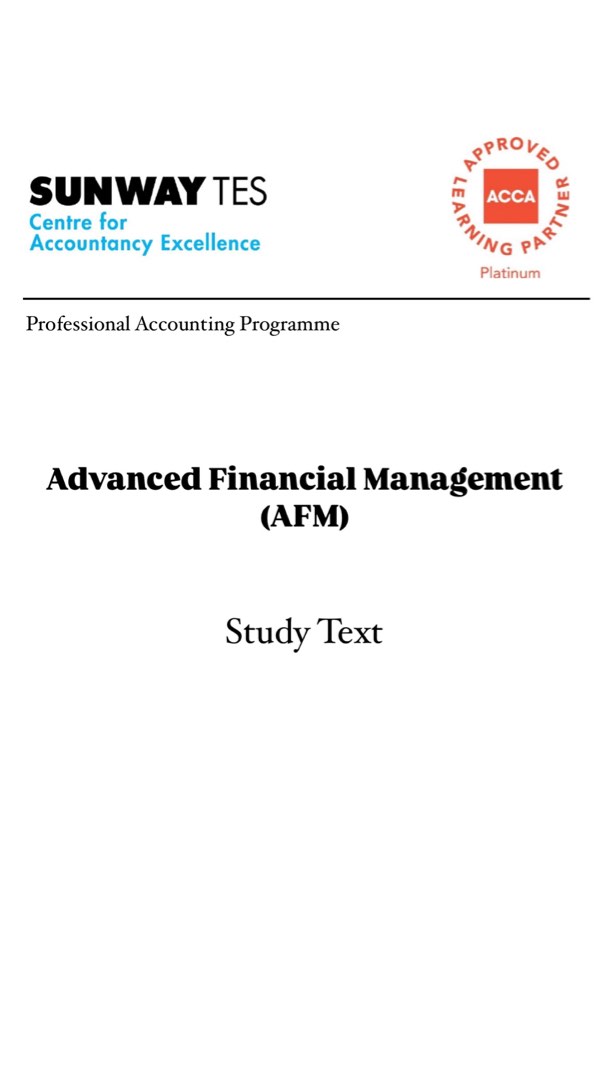 ACCA AFM Sunway TES Study Notes, Hobbies & Toys, Books & Magazines ...