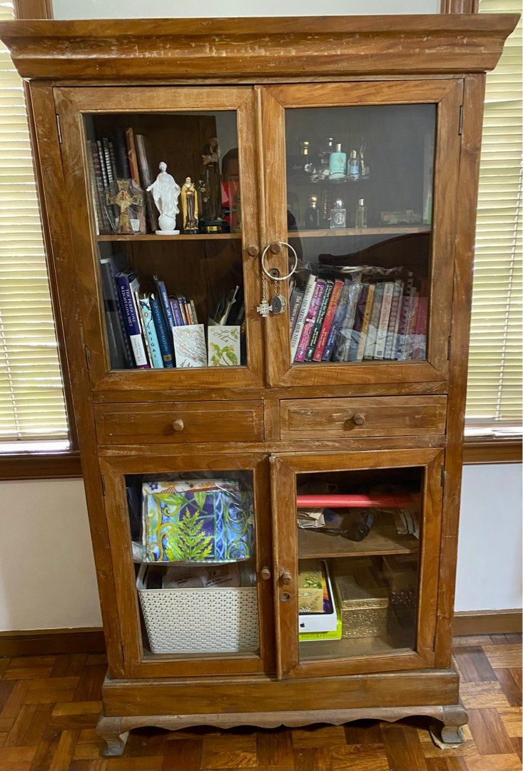 Antique Aparador with glass (Category: Other Home Decor) located in Quezon City. Submitted by inaroman (Listing ID 1340509896, Image 1). Description: Made of hardwood and in “like new” condition. Heights- 70” Width- 36” Depth- 14”. For pick up only.