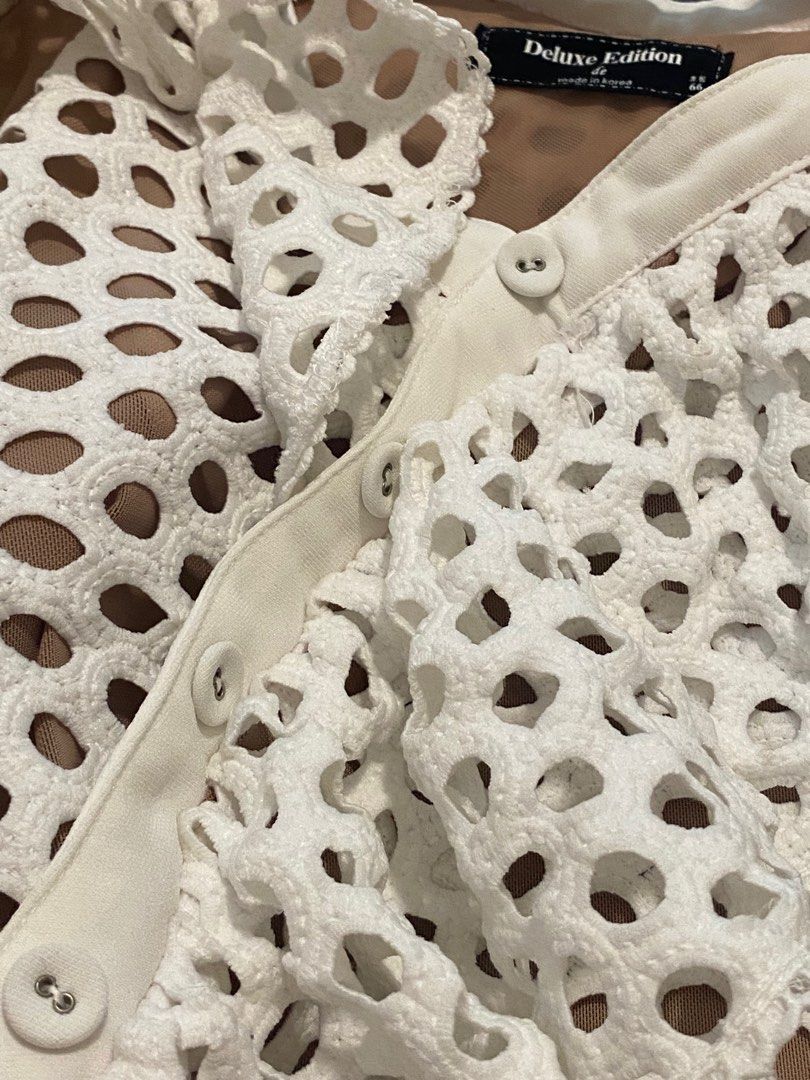 Asymmetrical Macrame Top (Category: Blouses) located in Manila. Submitted by joyful_pieces (Listing ID 1340534749, Image 2). Description: 💯 Very High Quality Self-Portrait feels Bought at Gangnam District, Seoul RFS: Big on me haha, I just couldn't resist the beauty of this top, decluttering .