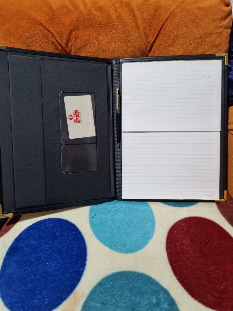 Black Leather File Organizer (Category: Stationery & School Supplies) located in Paombong. Submitted by sweetdeals0181656 (Listing ID 1340616143, Image 2). Description: Brand:Rexel With Pen included, needs refill..