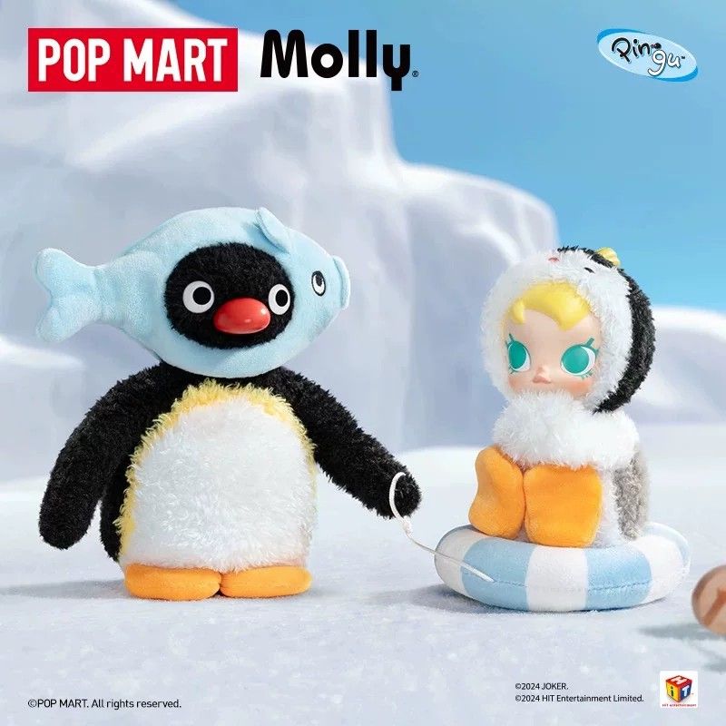 BRAND NEW! POPMART] POPMART BABY MOLLY X PINGU FISHING VINYL FACE