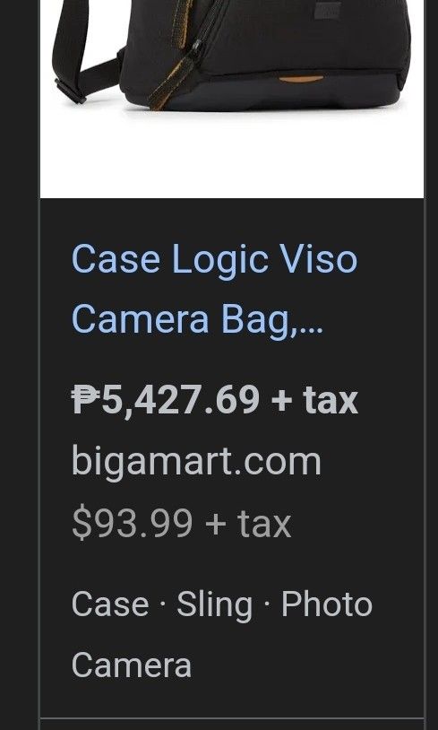 VISO SMALL Case Logic Camera Bag (Category: Camera Bags & Carriers) located in Quezon City. Submitted by UnknownGamer (Listing ID 1340546496, Image 2). Description: bought it and after few weeks decided to sell.my camera :).