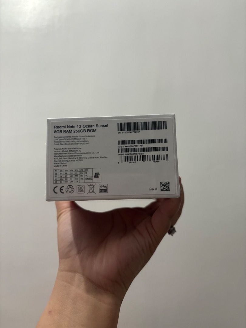 REDMI NOTE 13 (Category: Xiaomi) located in Quezon City. Submitted by eyahbanana (Listing ID 1340658594, Image 2). Description: REDMI NOTE 13 Color : Ocean Sunset (8gb ram 256rom) Specs: Processor: Snapdragon Octa core CPU GPU: Andreno 610 Storage: 8gb ram 256gb rom Display: 6.67 Amoled Display Rear Camera 108MP+8MP+2MP triple camera108MP main camera0.64μm, 9in1 1.92μmf/1.758MP ultra-wide cameraf/2.22MP macro camera Rear camera video recording108