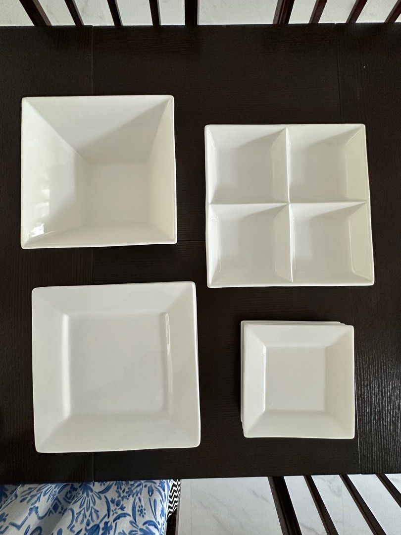 Square white dinner set -Maxwell Williams, Furniture Home Living