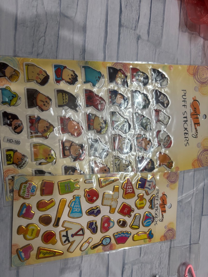 Sticker set puff, Hobbies & Toys, Stationary & Craft, Other Stationery ...