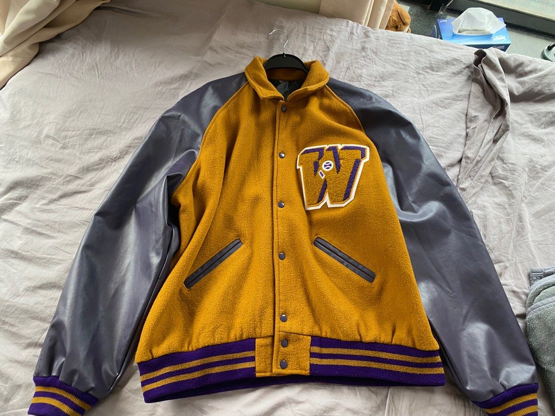 Vintage leather varsity jacket on sale
