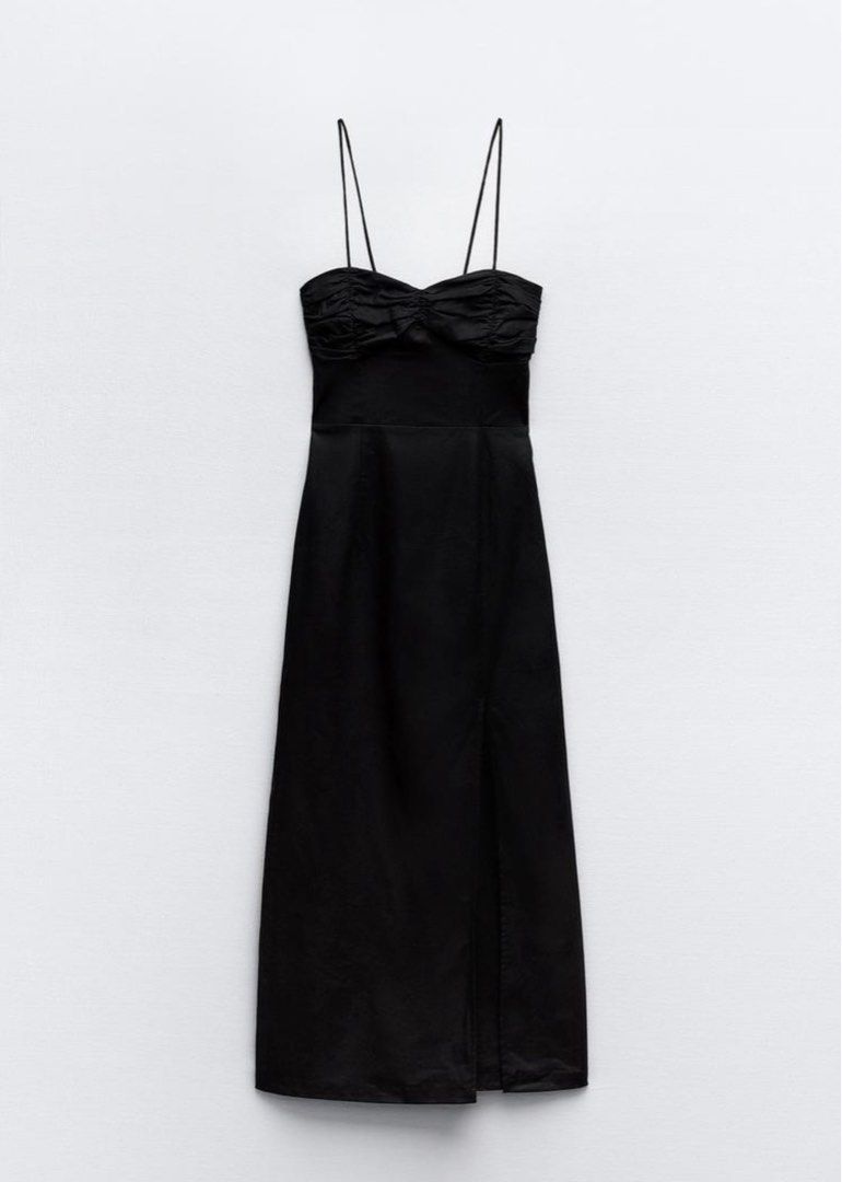 Zara Linen Blend Midi Dress (Category: Dresses) located in Taguig. Submitted by ky_declutterss (Listing ID 1340524027, Image 1). Description: only used once for an event SIZE: XS RFS: Decluttering.