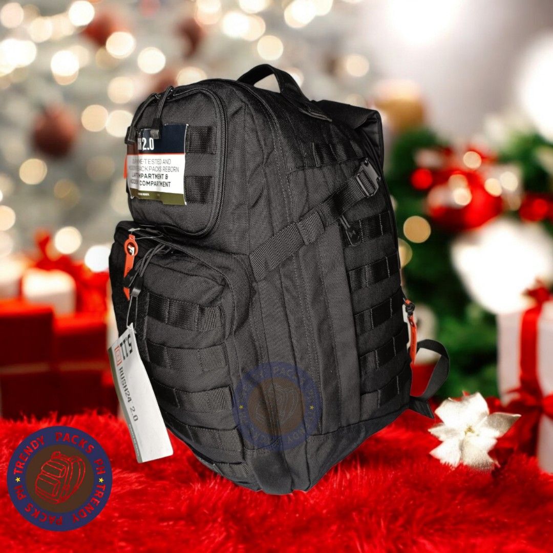 5.11 Rush 24 2.0 Brand New (Category: Backpacks) located in Pasay City. Submitted by trendypacksph (Listing ID 1340717133, Image 3). Description: ‼️ NEW ARRIVAL ‼️ 5.11 Rush 24 2.0 37L Backpack color: Black quick features: -37 L backpack -YKK Zippers -1050D nylon fabric built for high strength and water repellant -Dual external side pocket -Rear Hydration Compartment -Full main compartment pocket w/ dual cord pull zippers allow left or right acce