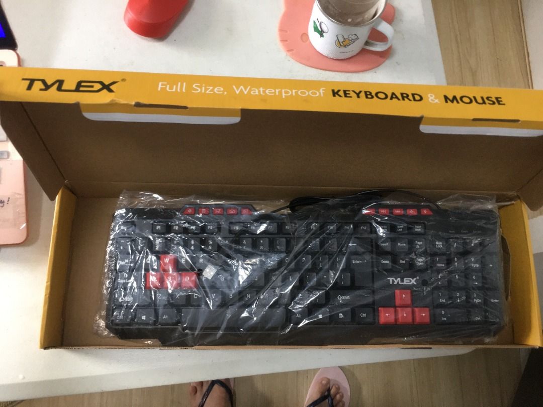 ❤️ Negotiable! TYLEX Full Sized Waterproof Keyboard (Category: Computer Keyboard) located in Quezon City. Submitted by creativejoyusajp (Listing ID 1340725788, Image 2). Description: 🏷️Sale Price: P821.21 💰Orig Price: P2,299 🚨Amazing Deal! 🚨Everything must go ➡️Mouse included ✅️Brand: TYLEX ✅️Type: Full-size keyboard ✅️Features: Waterproof design ✅️Keyboard Design: Standard layout with red-highlighted keys for ✅️functionality or gaming emphas